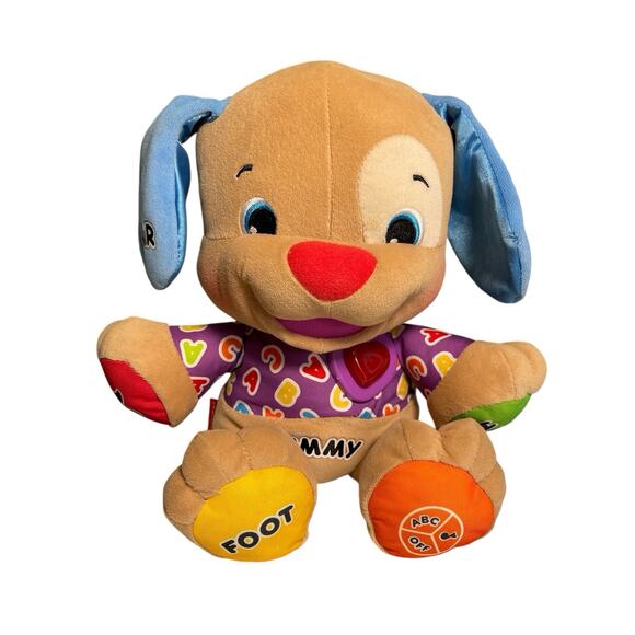 Fisher Price Laugh and Learn Dog Puppy ABC Talking Plush Musical Toy Learning - Picture 1 of 10